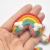 Felt Rainbow with Clouds - 2 Count - 4.5cm - 5.5cm - Primary Rainbow Colours