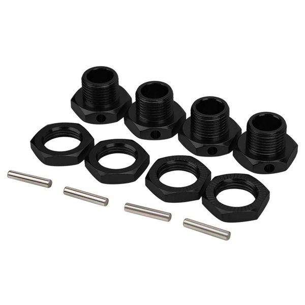 4Pcs RC Hex Coupler Kit, 17MM Wheel Hex Coupler Aluminum Alloy Toy Car Hex Driver for 1/8 RC Vehicle(Black) Model Car Accessories