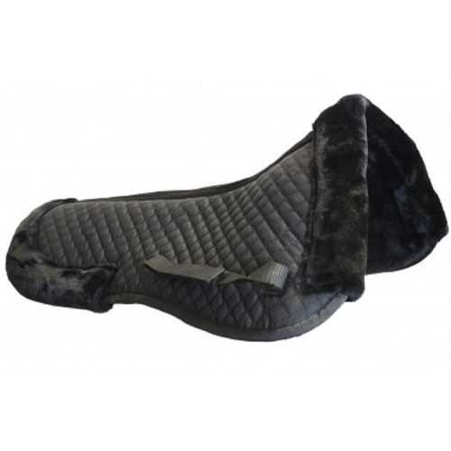 Gallop Premium Vented Fleece Fur Half Saddle Pad, One Size, Black