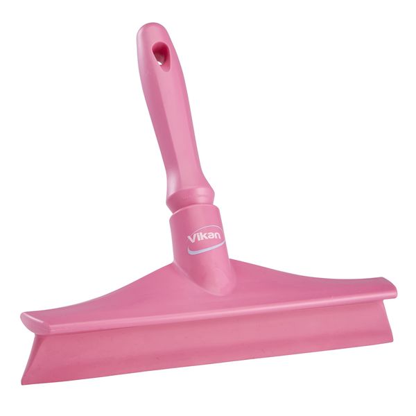 Vikan 71251 Rubber Polypropylene Frame Bench Single Blade Squeegee, 10", Pink