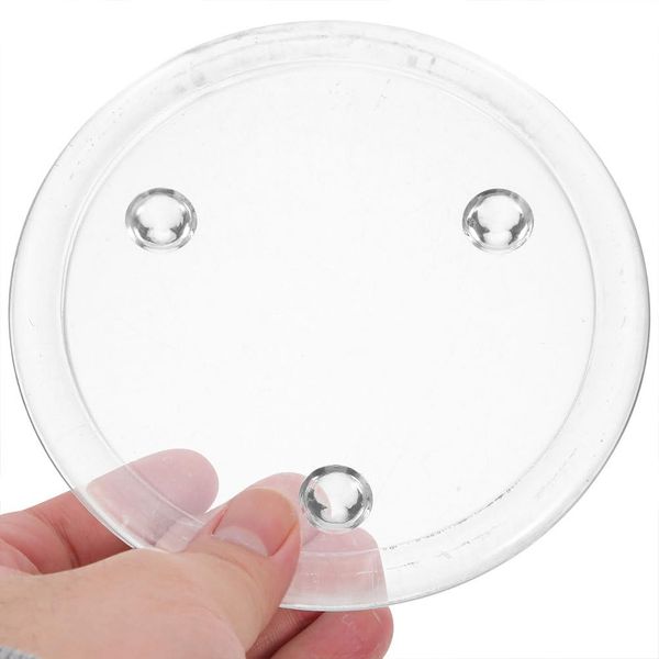 Alipis 3Pcs Clear Glass Candle Plates, 4 Inches Round Candle Holder Tray Pillar Candle Tray Decorative Candle Plates Glass Coaster Desktop Centerpiece Home Decorations