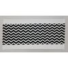 Black & White Chevron on White Terrycloth Bathmat