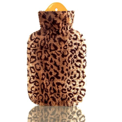 Sanger 2 Litre Hot Water Bottle With Leopard Design Comfortable Removable Cover