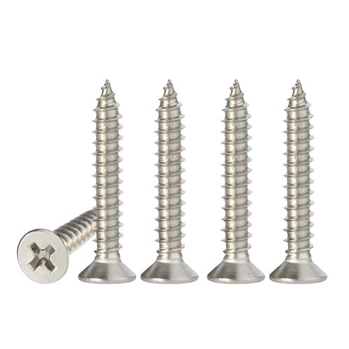 M4 Stainless Steel Self Tapping Screws,50pcs M4 X 30mm Phillips Flat Head Wood Srews DIY Woodworking Screws with Box (M4 X 30mm 50 PCS)