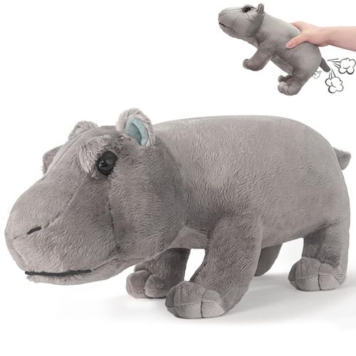 Hippo Plush Toy, Farting Plush Toy, Funny and Funny Animal Plush Toys, Lively Atmosphere Toys, Interesting Gifts for Kid and Colleagues on Birthdays, White Elephant Day, April Fools' Day, Thanksgiving