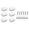 Laroal 6pcs White Pearl Guitar Tuning Peg Buttons Guitar Machine Head Oval Plastic Tuning Peg Knobs Replacement With Silver Screws