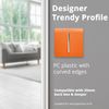 Trendi Switch Fan Isolator 10A Triple Pole Chrome Rocker Switch in Sunset Orange