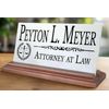 Attorney Nameplate Gift - Solid Marble - Lawyer Custom Desk Name Plate