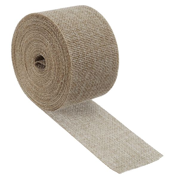 PATIKIL Burlap Ribbon 50mm Wide 11 Yards 1 Pcs Wired Jute Craft Roll for Party Home DIY Wrapping Decoration