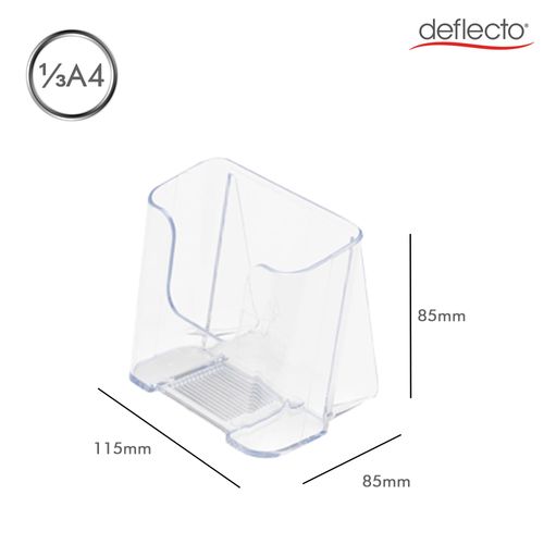 Deflecto 1/3 A4 (DL Size) Portrait Low Back Literature Holder, Magazine File Holder, Leaflet Holder, Document Holder, Leaflet Display Stands, Wall Mounting Option