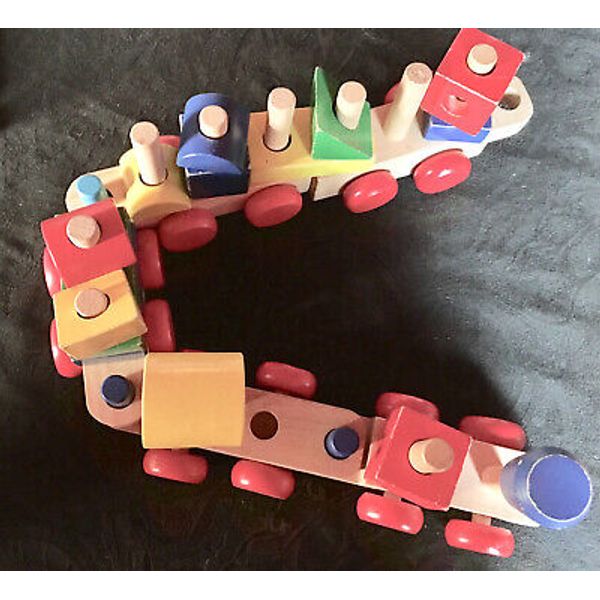 Wooden Train Set. A Wonderful, Fun Toy. It’s Both Fun & Educational. LETS PLAY!!