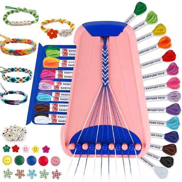 Arts and Crafts for Kids Ages 8-12,Friendship Bracelet Making Kit for Girl,Kids Jewelry Making Kit with 28 Pre-Cut Threads,Christmas Birthday Gifts for Ages 6 7 8 9 10 11 12 Year Old Dark Blue