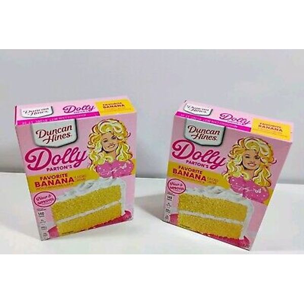 Lot Of 2 Duncan Hines Dolly Parton's Favorite Banana Flavored Cake Mix