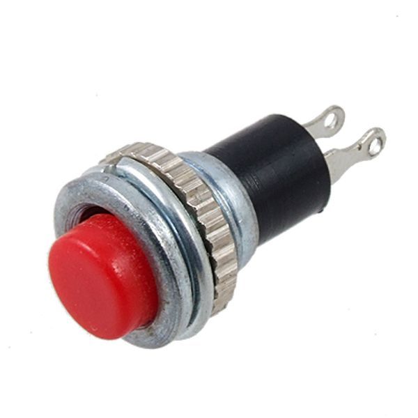 uxcell Push Button Switch, Instant Type, Round Button, N/O OFF-(ON), Truck, 3V/6V/9V/12V, Red