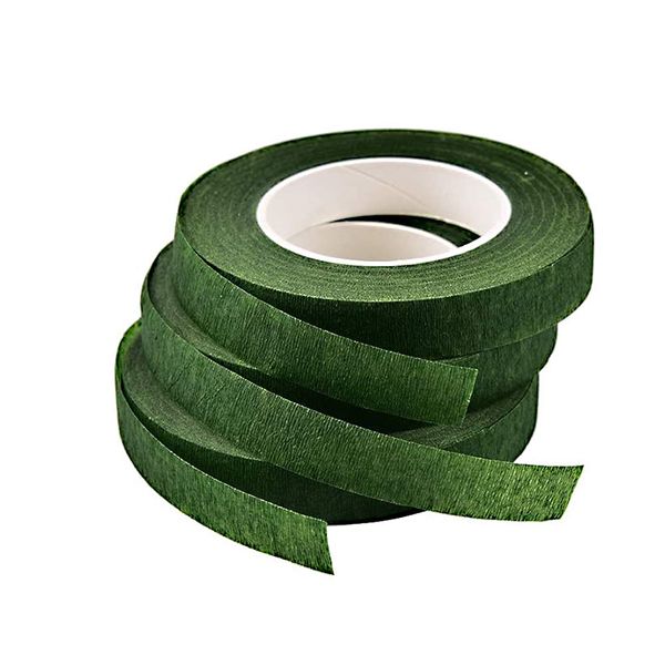 QincLing Florist Stem Wrap 3 Rolls Florist Tape Dark Green Floral Tape Flower Tape Floral Stem Wrap Tape Bouquet Tape 90 Feet/Roll