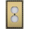 Egg & Dart Antique Brass 1 Gang Duplex Outlet Wall Plate
