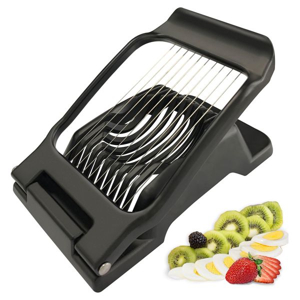 Egg Slicer for Hard Boiled Eggs Heavy Duty, Egg Cutter for Soft Fruit Food Mushroom Black