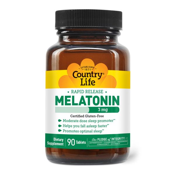 Country Life - Melatonin Rapid Release, 3 mg, 90 tablets…