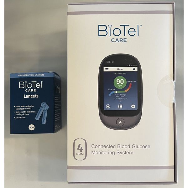 NEW SEALED BioTel Care Connected Blood Glucose Monitoring System w/ 100 Lancets