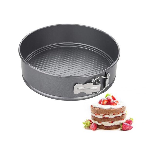 SUJIBHI 20 cm Cake Tins Carbon Steel Non Stick Cake Pan Removable Bottom Cheesecake Tin Leak Proof for Baking Brownies Cheesecake Gateaux and Pie (1 Pcs)