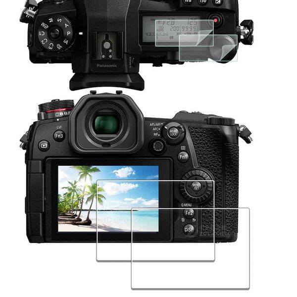 iDaPro Screen Protector for Panasonic LUMIX G9 + Top Protector [2+2 Pack] Tempered Glass Easy Installation