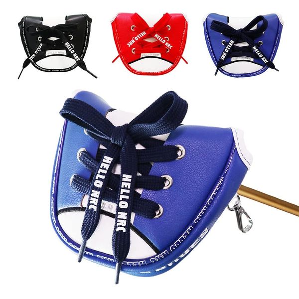 Golf Putter Cover, Putter Case, Head Cover, Mallet Type, Pin Type, PU Leather (Mallet Type BLUE)