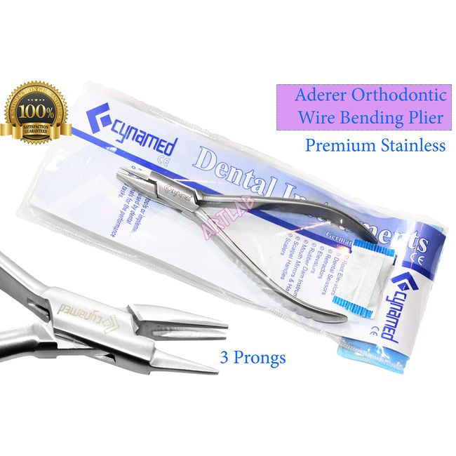 Three Prong Wire-Bending Orthodontic Pliers