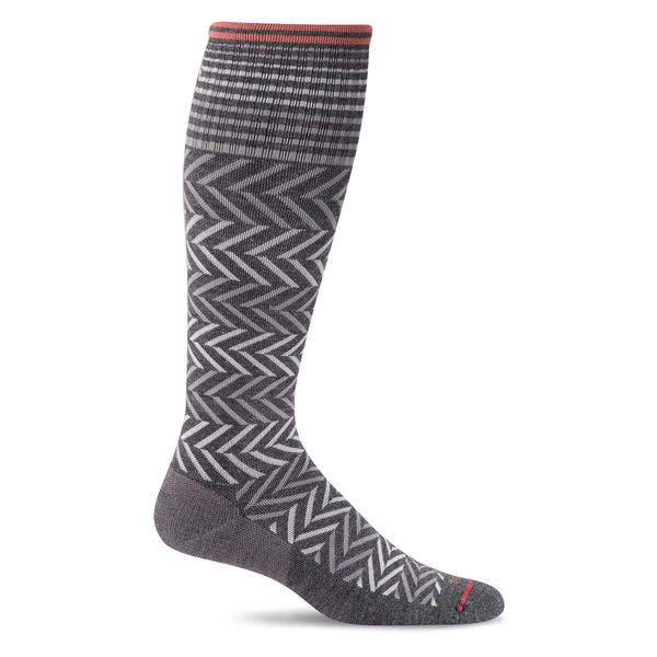 Sockwell Women's Chevron Graduated Compression Socks-Ideal for-Travel-Sports-Nurses-Pregnancy-Reduces Swelling, Charcoal, Small/Medium