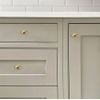 Khtumeware 2 Pack 1-3/8 inch Brushed Brass Cabinet Knobs - Satin Gold Oval Drawer Knobs for Dresser Drawers