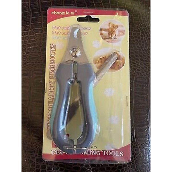 CHONG LE ER Pet Nail Clipper and Scissors W/ Bonus File Pet Grooming Tools Gray