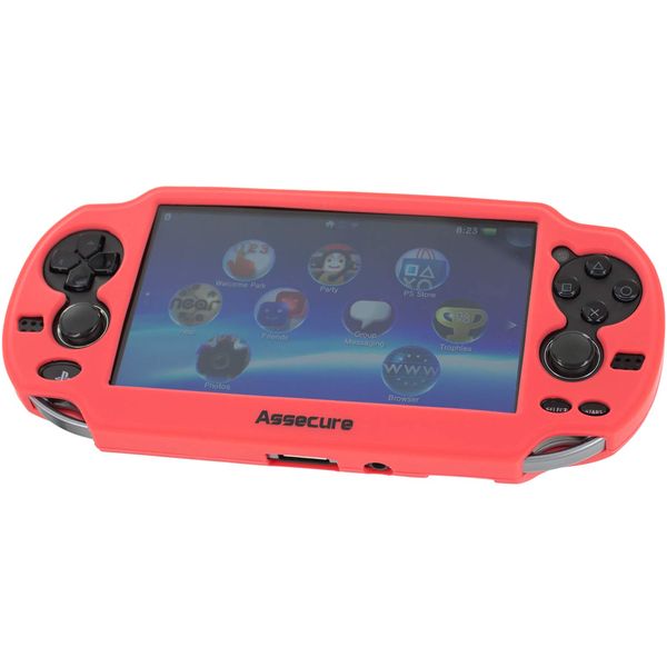 Assecure Pro Red Silicone Gel Skin Protector Cover Protective Bumper Grip Cas.
