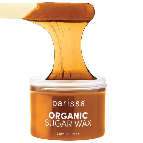 Parissa Legs & Body Organic Sugar Wax for Sensitive Skin, 100% Natural, Gentle & Washable Formula, At-Home Waxing Kit