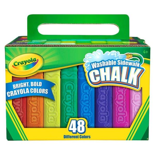 Crayola CYO512048 Washable Sidewalk Chalk, Assorted - 48 Count