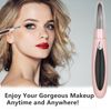 Heated Eyelash Curler, Portable Heated Lash Curler 24H Long Lasting Intelligent Power Off Electric Heated Eyelash Curler, Rechargeable Quick Heating Eyelash Curlers with Eyelash Comb for Makeup-Pink