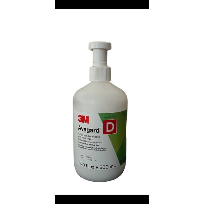 3M™ Avagard™ D Antiseptic Hand Sanitizer 500mL Pump Bottle 16.9 oz EXP: 02/26/26