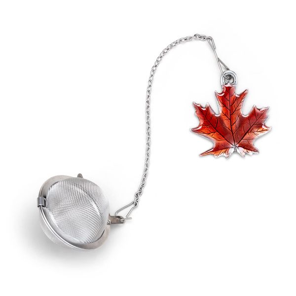 Danforth Maple Leaf Fall/Autumn Tea Infuser - Handcrafted Pewter - Charm Made In USA