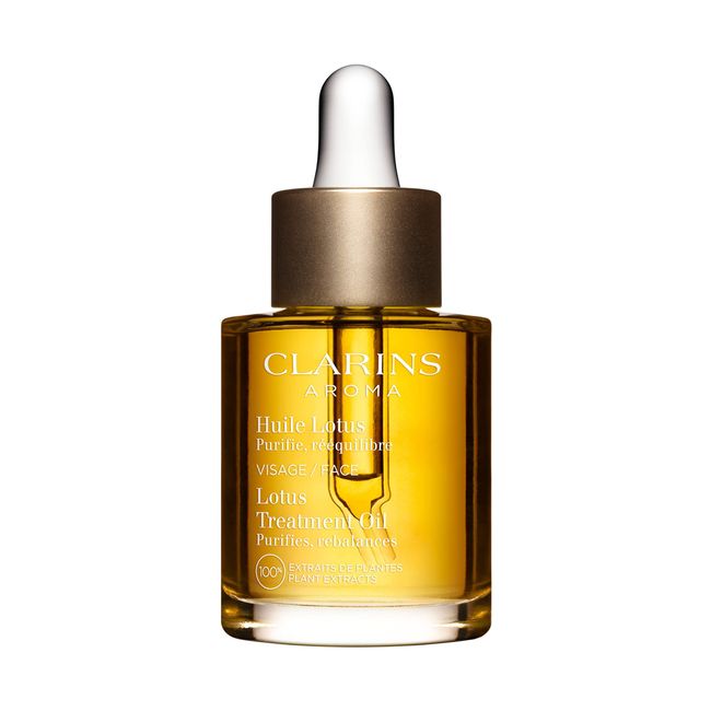 Clarins Lotus Face Oil Treatment | Hydrates, Tones and Balances Skin | Visibly Tightens Pores | Minimizes Fine Lines |Skin Is Immediately Velvety*|100% Natural Plant Extracts |Oily To Combination Skin