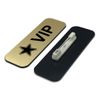 VIP (Star) 1 x 3" Name Tag/Badge, Brushed Gold, (3 Pack)