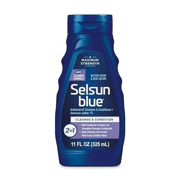 SELSUN BLUE 2-IN-1 MAXIMUM STRENGTH DANDRUFF SHAMPOO 11 OZ