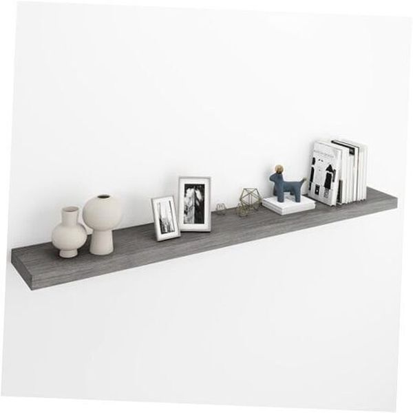 55 Inch Fireplace Mantel Shelf, Wood Floating 55"W X 8"D, Set of 1 Grey