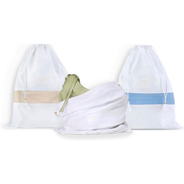 Hayden Hill Luxury Organic Cotton Dust Bags for Handbags - 3 Pack - Shoe Bag, Purse and Handbag Storage - Certified Carbon Neutral (Medium 20")