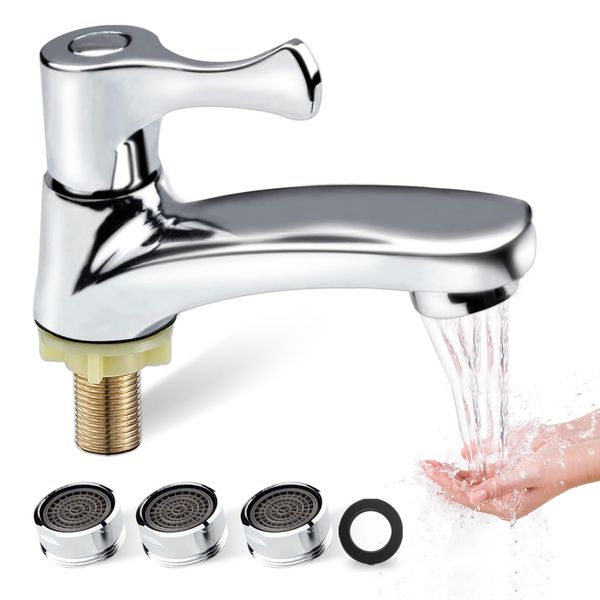 GZYUYNG Einzelne Kaltwasserhahn, Klein Wasserhahn Kaltwasser, Kaltwasserhahn Gäste Wc, Einhebel Wasserhahn Bad mit 3 Filter, kaltwasser armaturen für Kuche, Bar, Bad Gäste WC