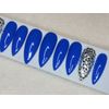Royal Blue & silver crystals Bling press on nails stiletto diamond full set