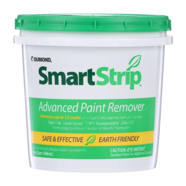 Smart Strip Advanced Paint Remover - Strips Up to 15 Layers of Acrylic, Latex, Oil, & Water-Based Paints, Varnishes, Stains, & Coatings Usually in One Application - DIY Friendly - 1 Quart