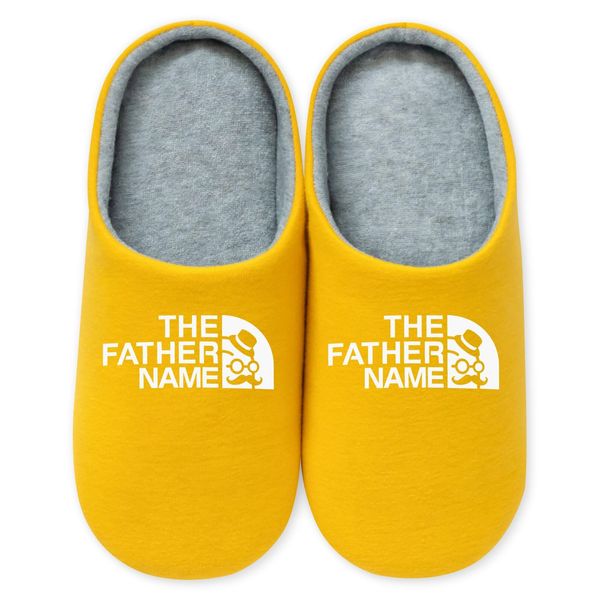 Charemon Father's Day Gift, Practical Gift, Free Personalization, Father's Day, Room Shoes, Father Face, Slippers, Home Wear, Home Wear, Father Face, Fishing, Sports, Surprises, yellow (mustard)