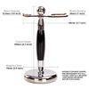 Deluxe Stainless Steel Shaving Brush Stand Holder for Razor & Brush Weighted Base Black Handle