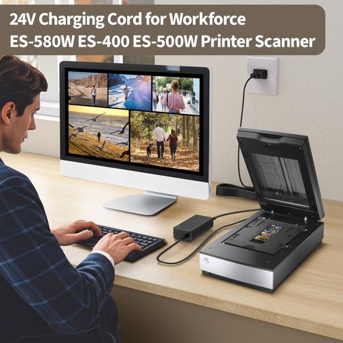 VIFOCUFY Charger Cord for Epson FastFoto FF-680W FF-640 for Epson Workforce V500 V600 V700 V750 V800 V850 3490 3590 4180 4490 ES-580W ES-400 ES-500W DS-530 DS-410 DS-510 GT-S50 Scanner Power Supply