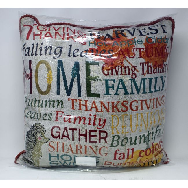 Brentwood Harvest Words Decorative Pillow 1 Count