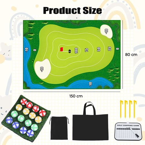 Golf Game Set - Velcro Golf Chipping Game Indoor Outdoor Golf Training Aids for Adults Family Kids Golf Mat Practice Golf Balls for Garden