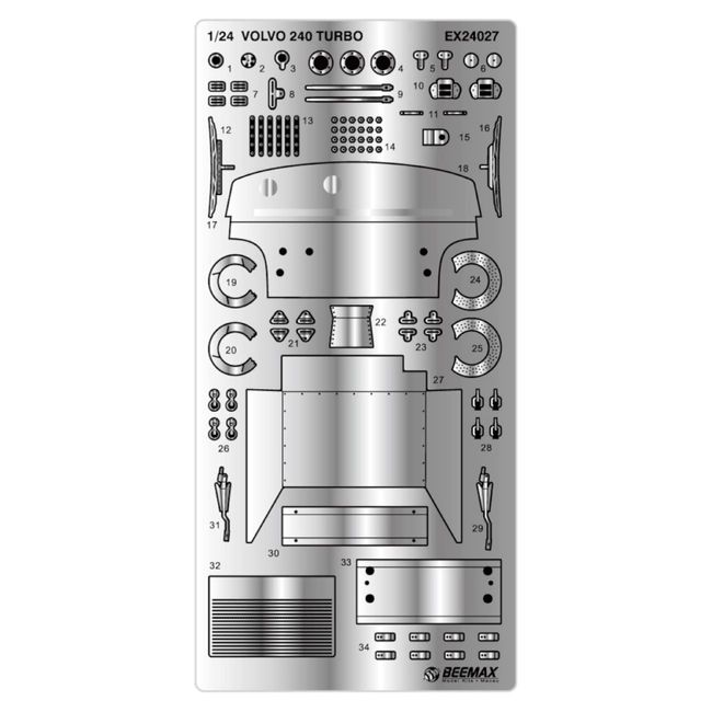 PLATS/BEEMAX VOLVO 240 TURBO 1985 DTM CHAMPION DETAIL UP PARTS FOR PLATZ EX24027 Plastic Model Parts Molded Color